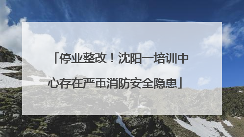 停业整改！沈阳一培训中心存在严重消防安全隐患