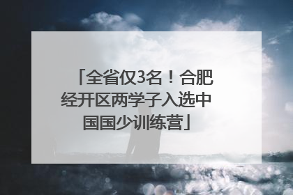 全省仅3名！合肥经开区两学子入选中国国少训练营