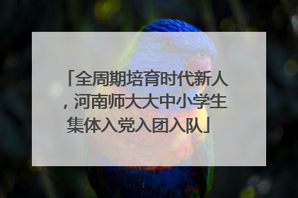 全周期培育时代新人，河南师大大中小学生集体入党入团入队
