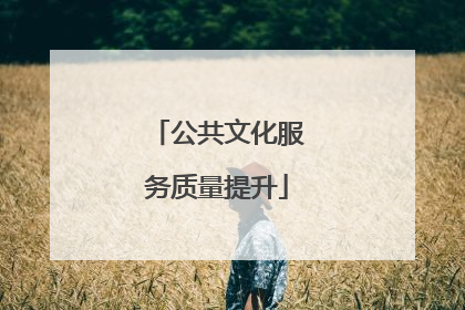 公共文化服务质量提升