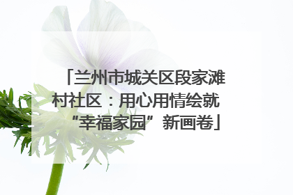 兰州市城关区段家滩村社区：用心用情绘就“幸福家园”新画卷