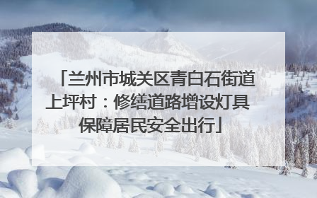兰州市城关区青白石街道上坪村：修缮道路增设灯具 保障居民安全出行