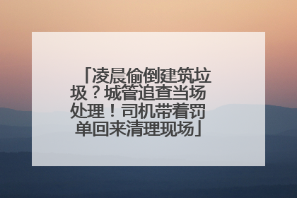 凌晨偷倒建筑垃圾？城管追查当场处理！司机带着罚单回来清理现场