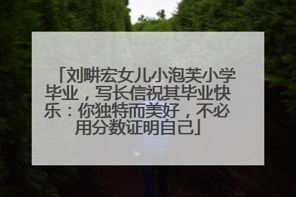 刘畊宏女儿小泡芙小学毕业，写长信祝其毕业快乐：你独特而美好，不必用分数证明自己