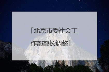 北京市委社会工作部部长调整