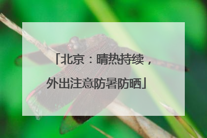 北京：晴热持续，外出注意防暑防晒