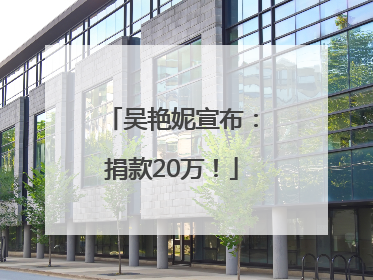 吴艳妮宣布：捐款20万！