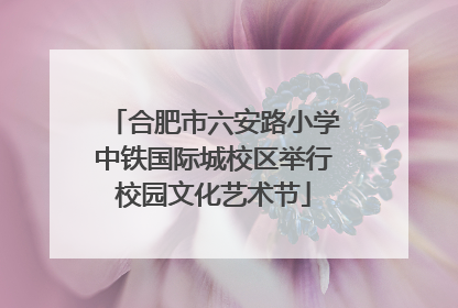 合肥市六安路小学中铁国际城校区举行校园文化艺术节