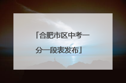 合肥市区中考一分一段表发布
