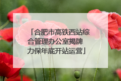 合肥市高铁西站综合管理办公室揭牌 力保年底开站运营