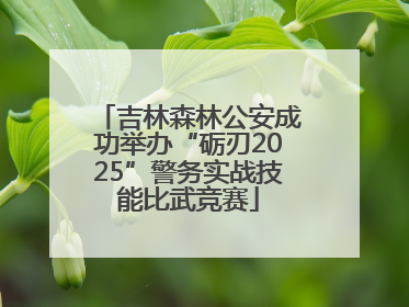 吉林森林公安成功举办“砺刃2025”警务实战技能比武竞赛