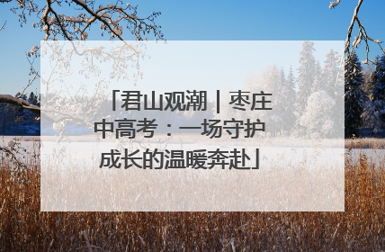 君山观潮｜枣庄中高考：一场守护成长的温暖奔赴