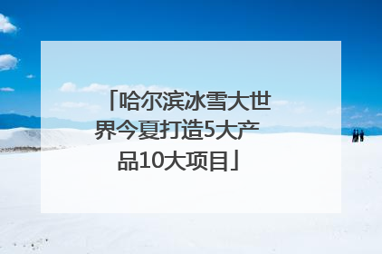 哈尔滨冰雪大世界今夏打造5大产品10大项目