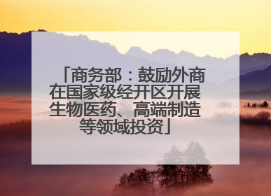 商务部：鼓励外商在国家级经开区开展生物医药、高端制造等领域投资