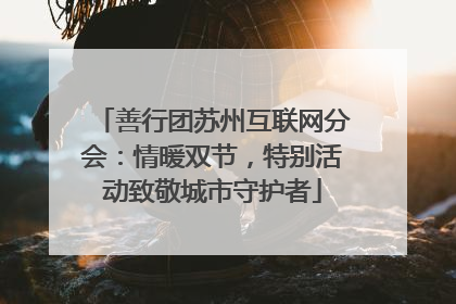善行团苏州互联网分会：情暖双节，特别活动致敬城市守护者
