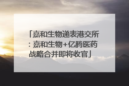 嘉和生物递表港交所：嘉和生物+亿腾医药战略合并即将收官