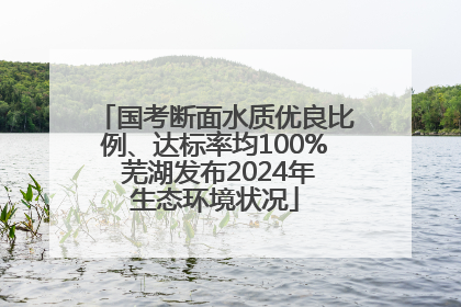 国考断面水质优良比例、达标率均100% 芜湖发布2024年生态环境状况