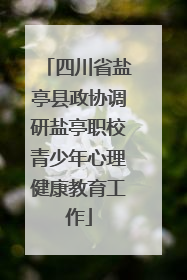 四川省盐亭县政协调研盐亭职校青少年心理健康教育工作