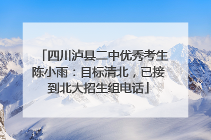 四川泸县二中优秀考生陈小雨：目标清北，已接到北大招生组电话