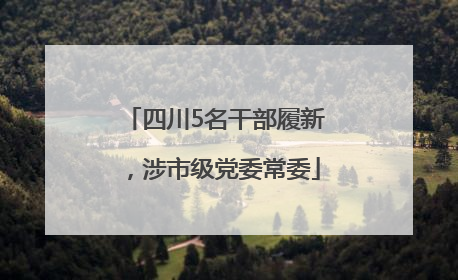 四川5名干部履新，涉市级党委常委