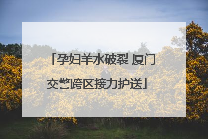 孕妇羊水破裂 厦门交警跨区接力护送
