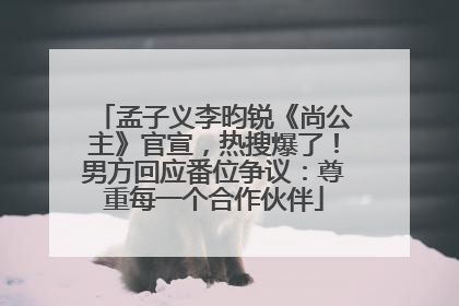 孟子义李昀锐《尚公主》官宣，热搜爆了！男方回应番位争议：尊重每一个合作伙伴