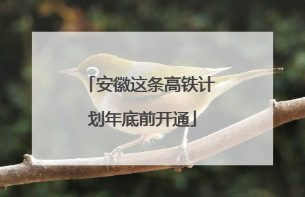 安徽这条高铁计划年底前开通