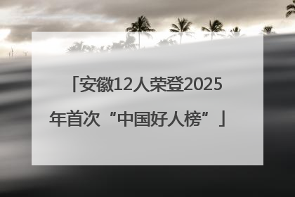 安徽12人荣登2025年首次“中国好人榜”