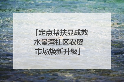 定点帮扶显成效 水景湾社区农贸市场焕新升级