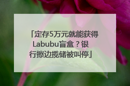 定存5万元就能获得Labubu盲盒？银行擦边揽储被叫停