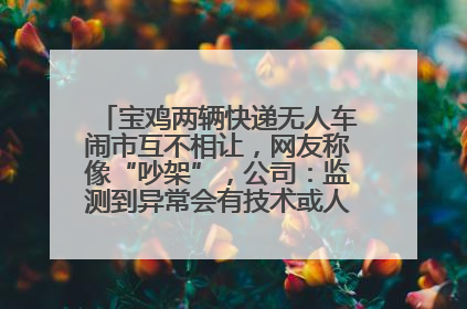 宝鸡两辆快递无人车闹市互不相让，网友称像“吵架”，公司：监测到异常会有技术或人为干预处置