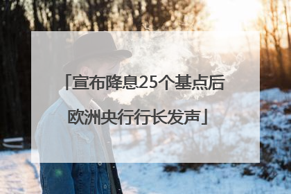 宣布降息25个基点后 欧洲央行行长发声
