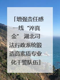 增强责任感 一线“淬真金” 湖北司法行政系统锻造高素质专业化干警队伍