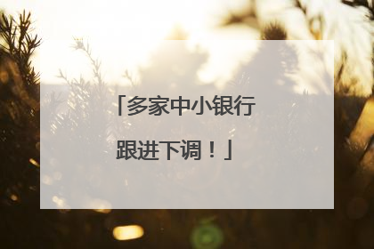 多家中小银行跟进下调！