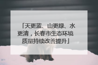 天更蓝、山更绿、水更清，长春市生态环境质量持续改善提升