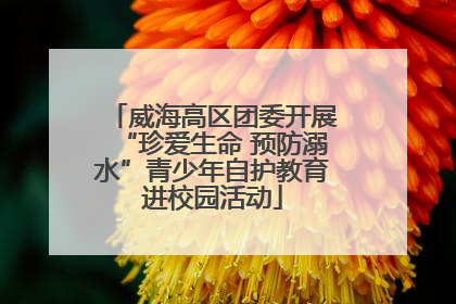 威海高区团委开展“珍爱生命 预防溺水”青少年自护教育进校园活动