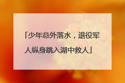 少年意外落水，退役军人纵身跳入湖中救人