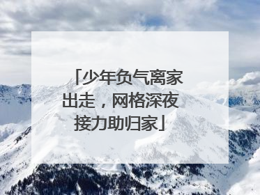 少年负气离家出走，网格深夜接力助归家