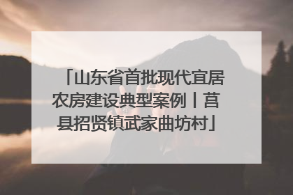 山东省首批现代宜居农房建设典型案例丨莒县招贤镇武家曲坊村