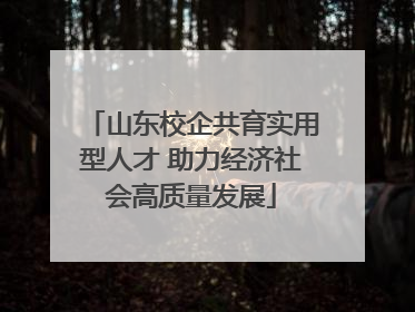 山东校企共育实用型人才 助力经济社会高质量发展