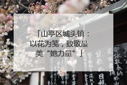 山亭区城头镇：以花为笺，致敬最美“她力量”