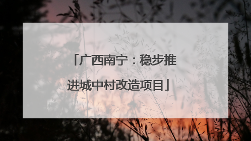 广西南宁：稳步推进城中村改造项目