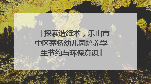 探索造纸术，乐山市中区茅桥幼儿园培养学生节约与环保意识