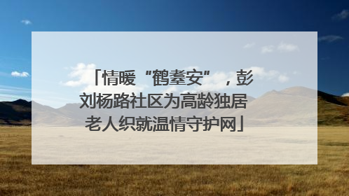 情暖“鹤耋安”，彭刘杨路社区为高龄独居老人织就温情守护网