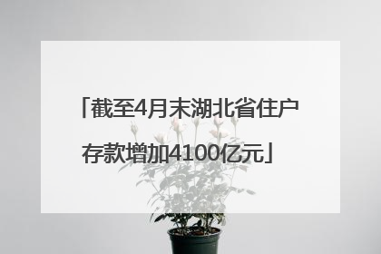 截至4月末湖北省住户存款增加4100亿元
