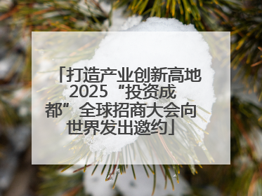 打造产业创新高地 2025“投资成都”全球招商大会向世界发出邀约