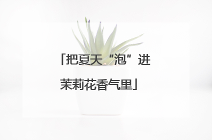 把夏天“泡”进茉莉花香气里