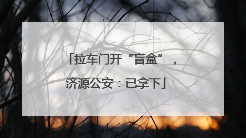 拉车门开“盲盒”，济源公安：已拿下
