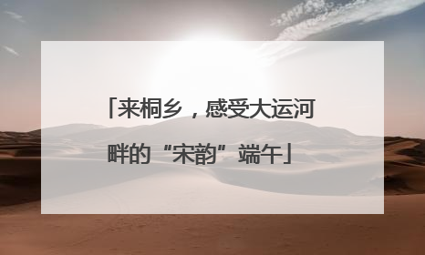 来桐乡，感受大运河畔的“宋韵”端午