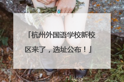 杭州外国语学校新校区来了，选址公布！